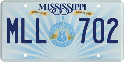 MS license plate MLL702