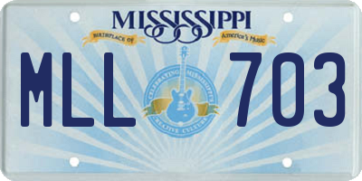 MS license plate MLL703