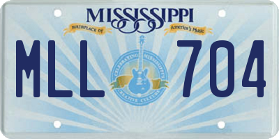 MS license plate MLL704