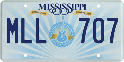 MS license plate MLL707