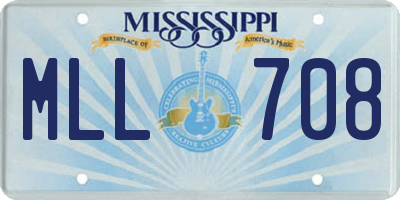 MS license plate MLL708