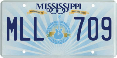 MS license plate MLL709