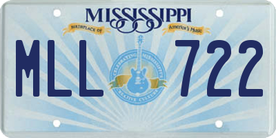MS license plate MLL722