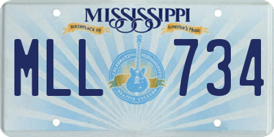 MS license plate MLL734