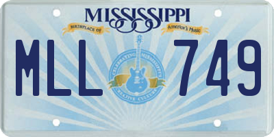 MS license plate MLL749