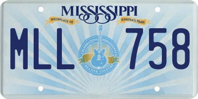 MS license plate MLL758