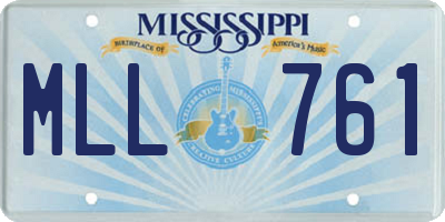 MS license plate MLL761