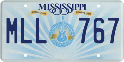 MS license plate MLL767