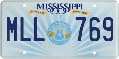 MS license plate MLL769