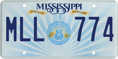 MS license plate MLL774
