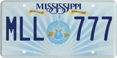 MS license plate MLL777