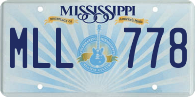 MS license plate MLL778