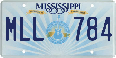 MS license plate MLL784