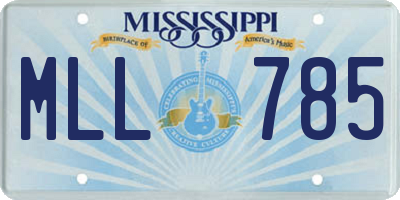 MS license plate MLL785