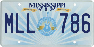 MS license plate MLL786
