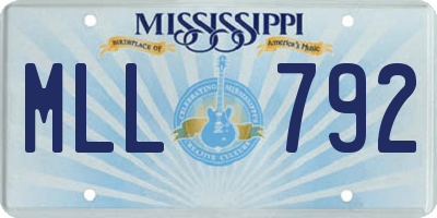 MS license plate MLL792