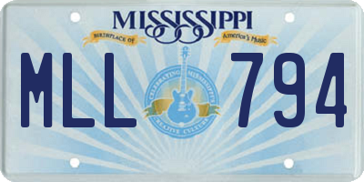 MS license plate MLL794