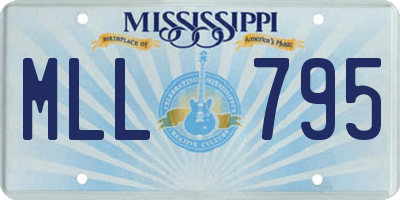 MS license plate MLL795