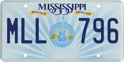 MS license plate MLL796