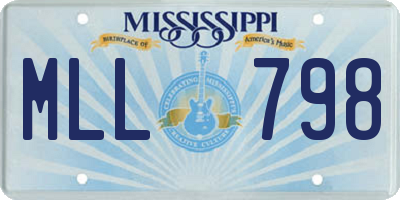 MS license plate MLL798