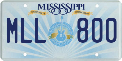 MS license plate MLL800