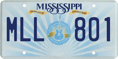 MS license plate MLL801