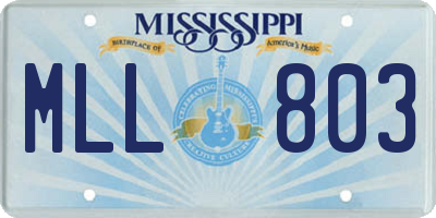 MS license plate MLL803