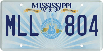MS license plate MLL804
