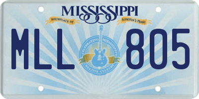 MS license plate MLL805