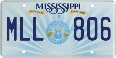MS license plate MLL806