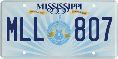 MS license plate MLL807