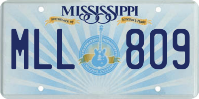 MS license plate MLL809