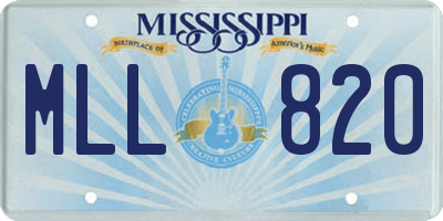 MS license plate MLL820