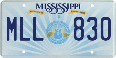 MS license plate MLL830