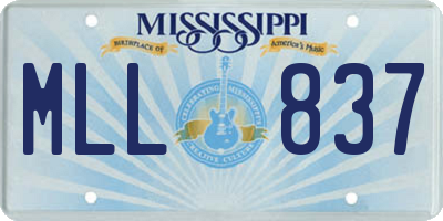 MS license plate MLL837