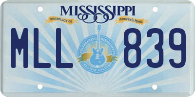MS license plate MLL839