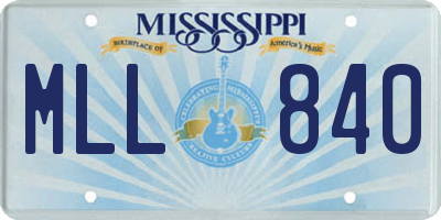 MS license plate MLL840