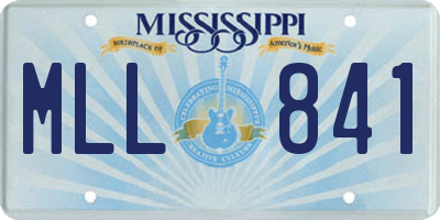 MS license plate MLL841
