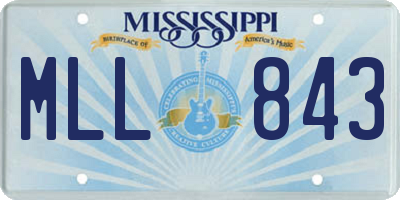 MS license plate MLL843