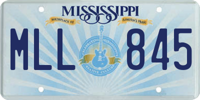 MS license plate MLL845