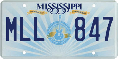 MS license plate MLL847