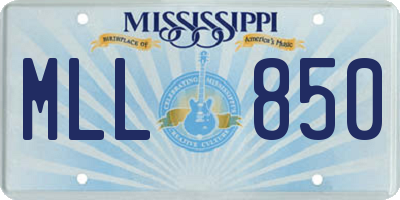 MS license plate MLL850