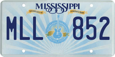 MS license plate MLL852