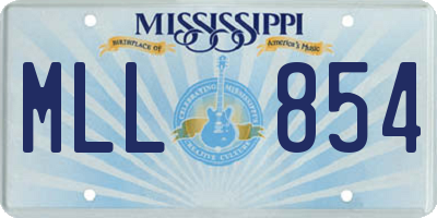 MS license plate MLL854
