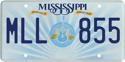 MS license plate MLL855