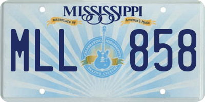 MS license plate MLL858