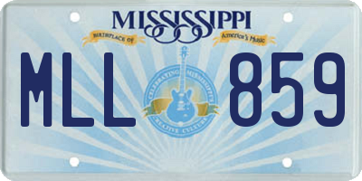 MS license plate MLL859