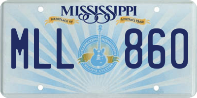 MS license plate MLL860