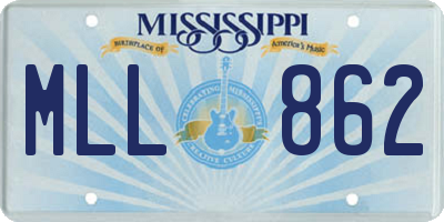 MS license plate MLL862