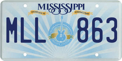 MS license plate MLL863